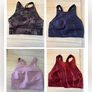 4 Lululemon size 6 sports bras